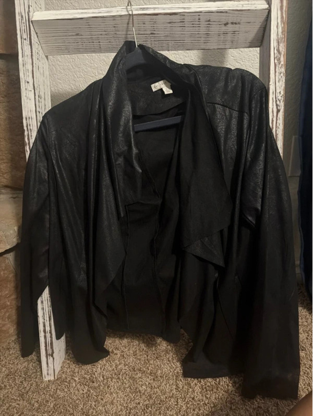 Black Cardigan - looks like leather but it’s not